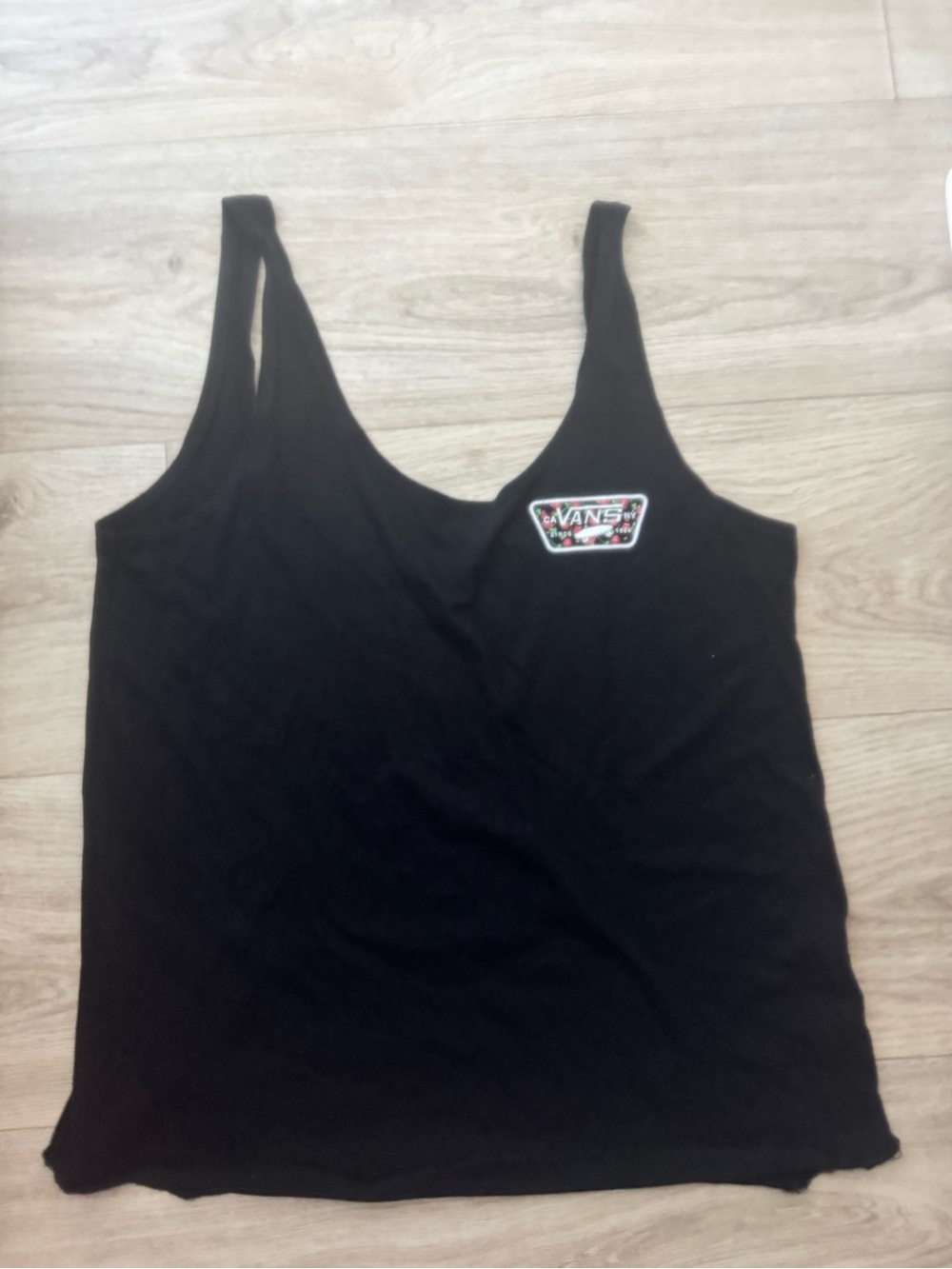 Vans Black Scoop-Neck Women's Tank with Logo Patch